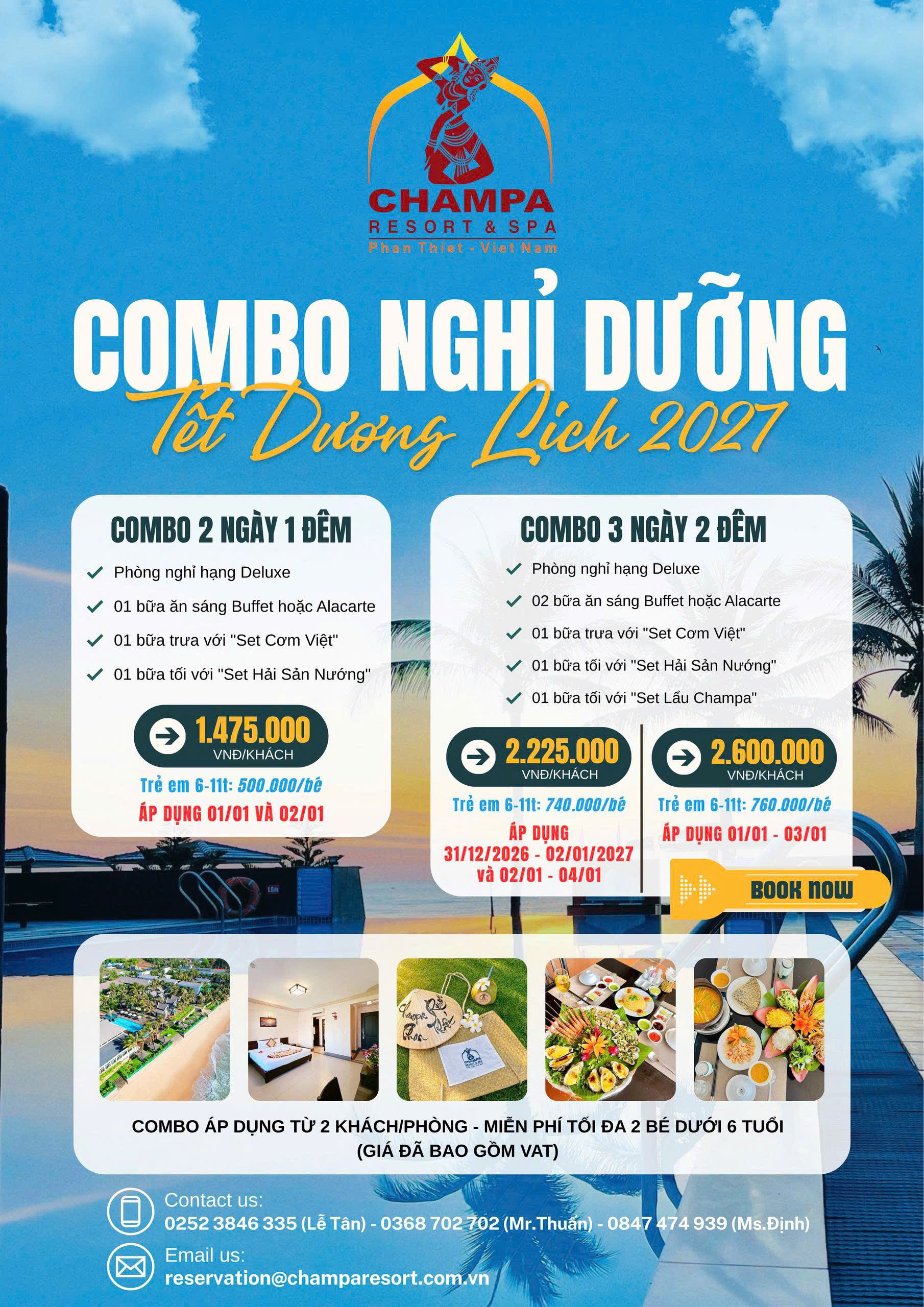 Combo Nghỉ Dưỡng Tết Dương Lịch 2027 Tại Champa Resort